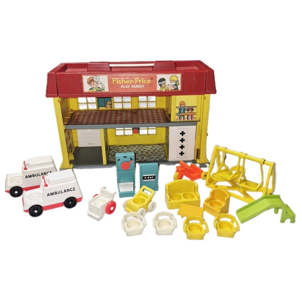 1976 Fisher-Price Little People Children’s Hospital Playset Lot #931 Incomplete